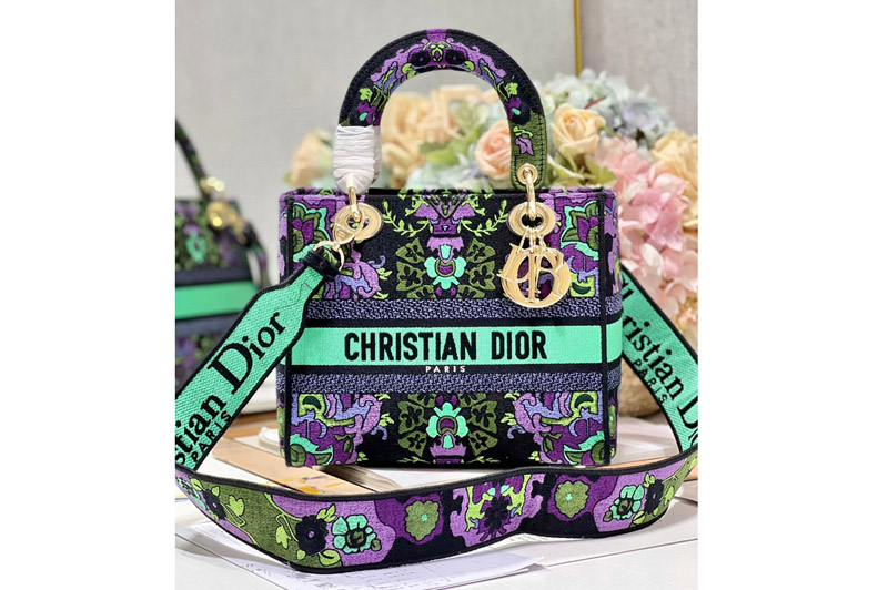 Dior M0565 Christian Dior Medium Lady D-Lite bag in Multicolor Dior Embroidery