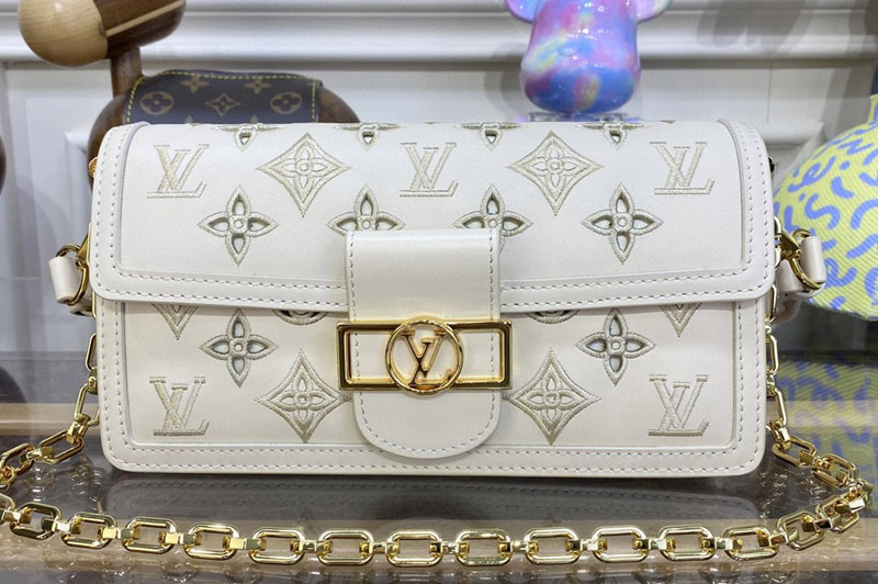 Louis Vuitton M20730 LV Dauphine East West Bag in Beige Leather