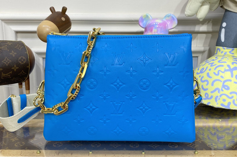 Louis Vuitton M21262 LV Coussin PM handbag in Blue Lambskin