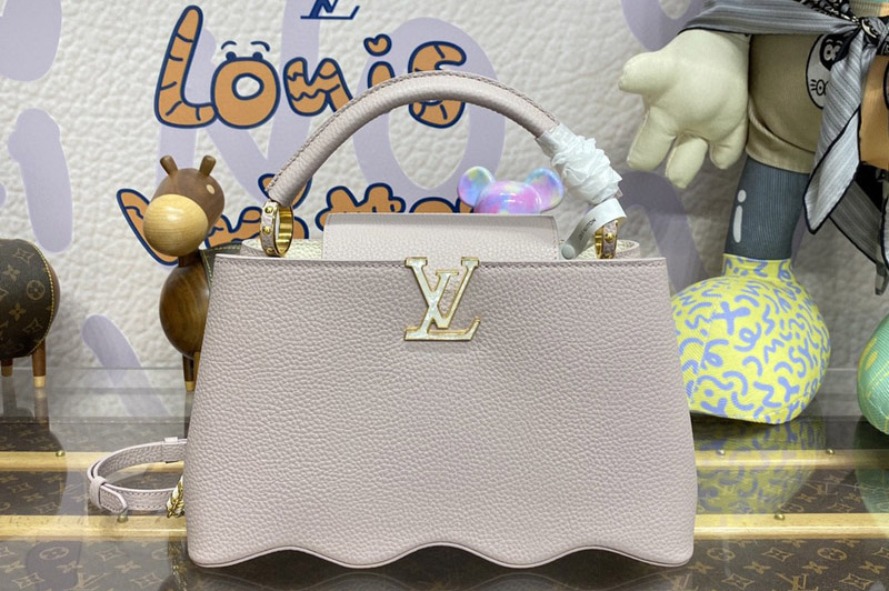 Louis Vuitton M22122 LV Capucines MM handbag in Wisteria Taurillon leather