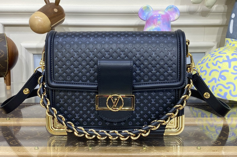 Louis Vuitton M22276 LV Dauphine MM handbag in Black Calfskin