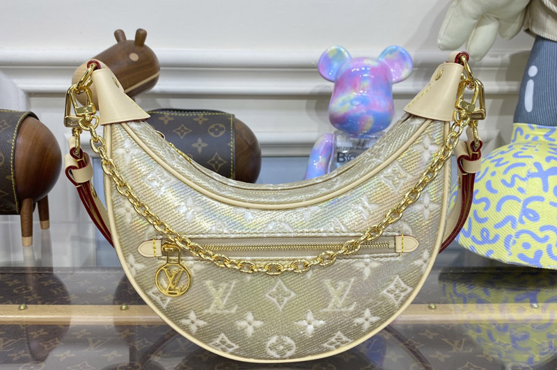Louis Vuitton M22928 LV Loop PM baguette handbag in Beige Monoglam coated canvas