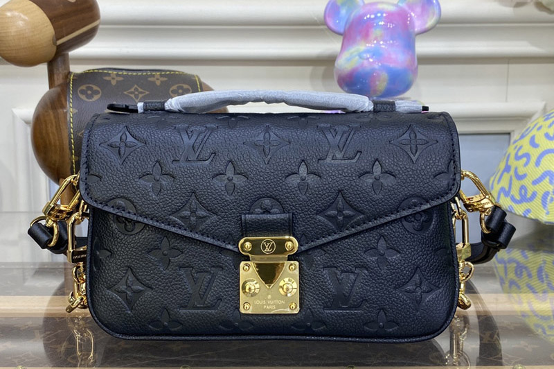 Louis Vuitton M46595 LV Pochette Métis East West Bag in Black Monogram Empreinte Leather