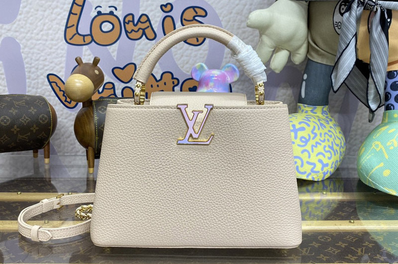 Louis Vuitton M23082 LV Capucines BB handbag in Quartz White Taurillon leather