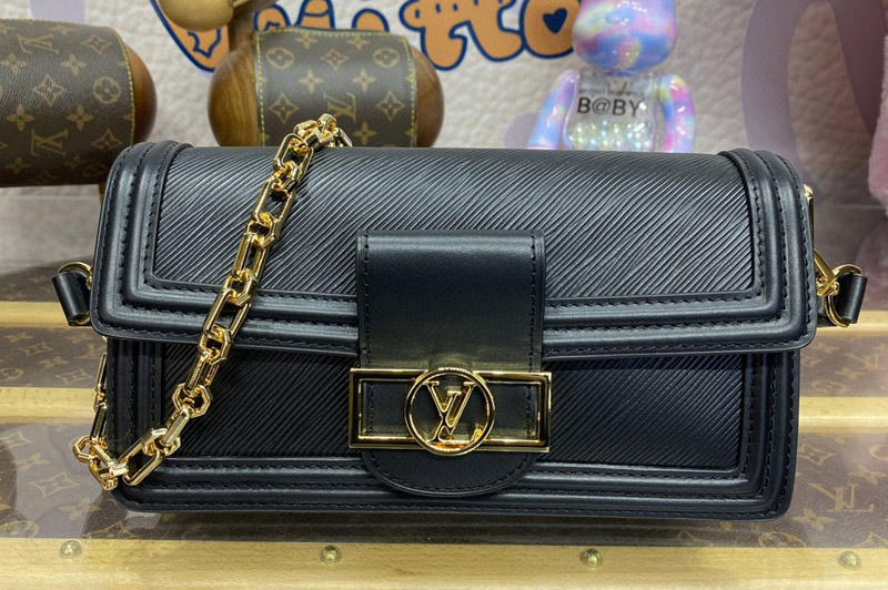 Louis Vuitton M23603 LV Dauphine East-West handbag in Black Epi cowhide leather