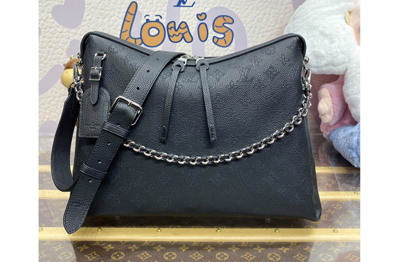 Louis Vuitton M24132 LV Hand It All MM bag in Black Mahina calfskin