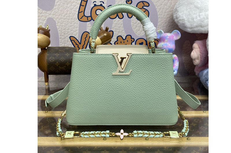 Louis Vuitton M24471 LV Capucines BB handbag in Jade Green Taurillon leather