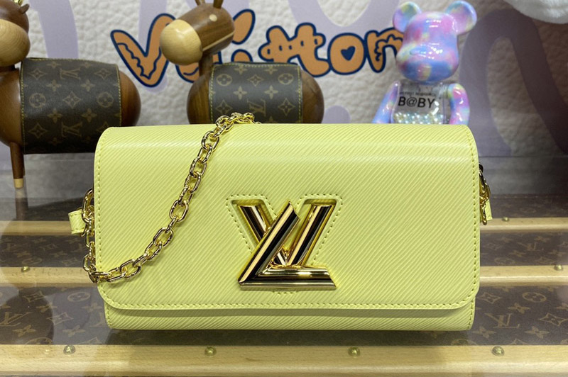 Louis Vuitton M24548 LV Twist West handbag in Banana Yellow Epi grained cowhide leather