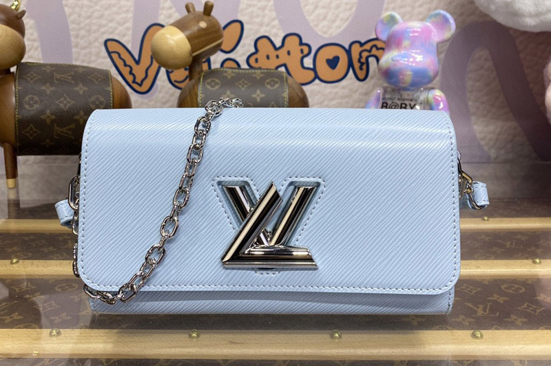 Louis Vuitton M24566 LV Twist West handbag in Candy Blue Epi grained cowhide leather
