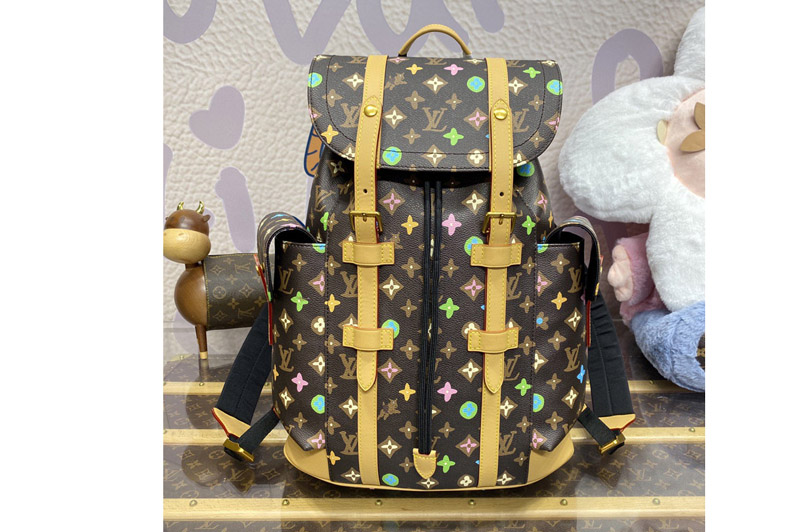 Louis Vuitton M24850 LV Christopher MM backpack in Monogram Craggy coated canvas