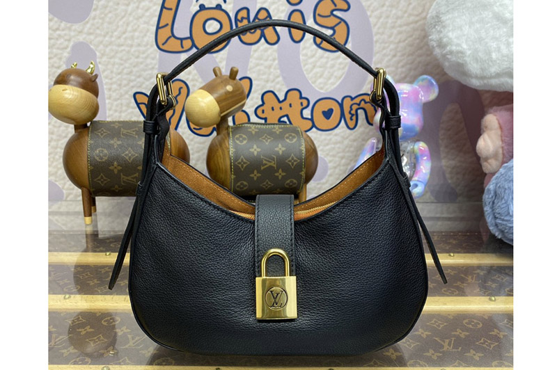 Louis Vuitton M24611 LV Low Key Shoulder Bag in Black Grained calfskin