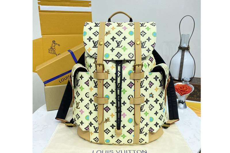 Louis Vuitton M25240 LV Christopher MM backpack in Vanilla Monogram Craggy canvas