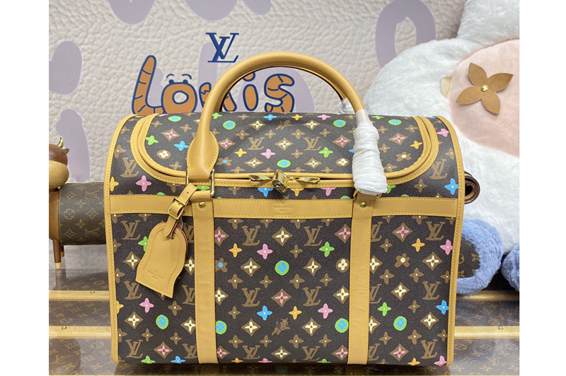Louis Vuitton M47066 LV Dog Bag in Chocolate Monogram Craggy coated canvas
