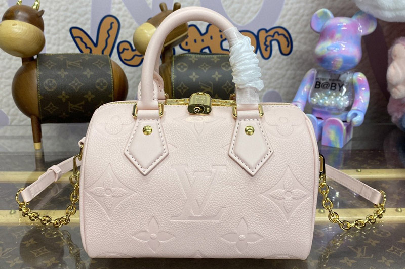 Louis Vuitton M47136 LV Speedy 20 Bandouliere handbag in Opal Pink Monogram Empreinte Leather