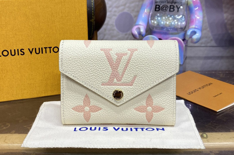 Louis Vuitton M80968 LV Victorine Wallet in White/Pink Monogram Empreinte Leather
