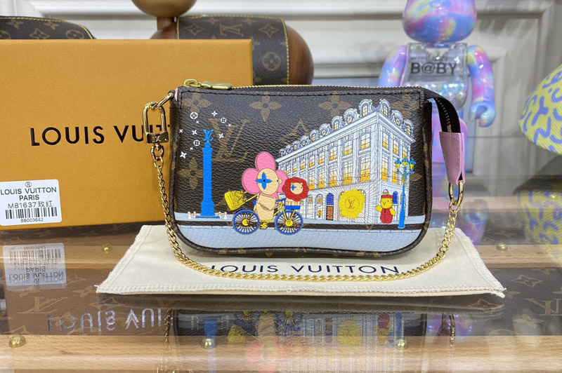 Louis Vuitton M81760 LV Mini Pochette Accessoires wallet in Monogram coated canvas With Pink