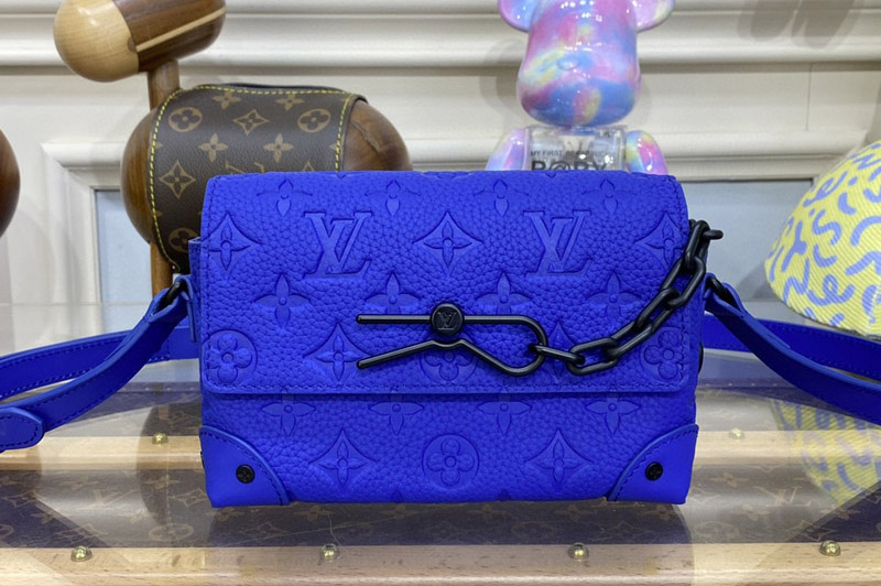 Louis Vuitton M82571 LV Steamer Wearable Wallet in Racing Blue Monogram-embossed Taurillon leather