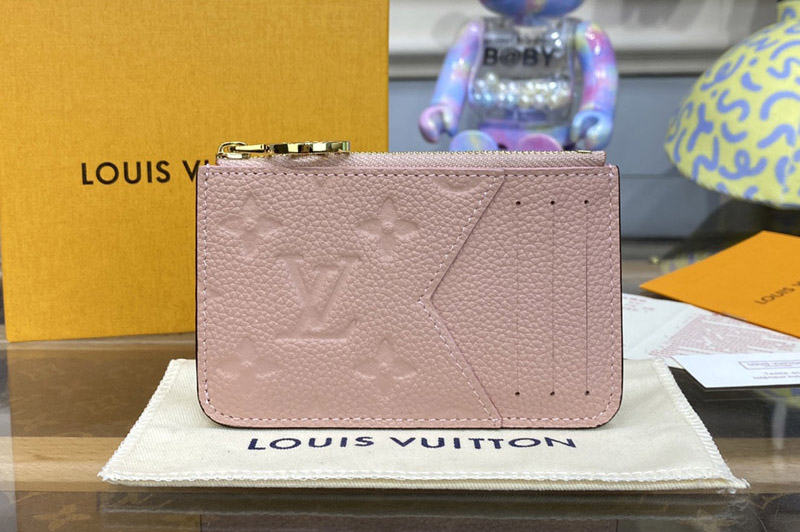 Louis Vuitton M82044 Romy card holder in Pink Monogram Empreinte embossed leather