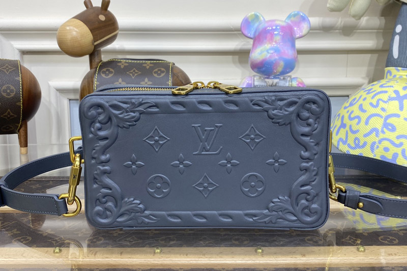 Louis Vuitton M82035 LV Soft Trunk Wearable Wallet in Gray Calf leather