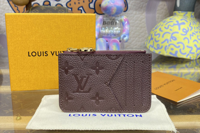 Louis Vuitton M82494 LV Romy Card Holder in Wine Red Monogram Empreinte leather