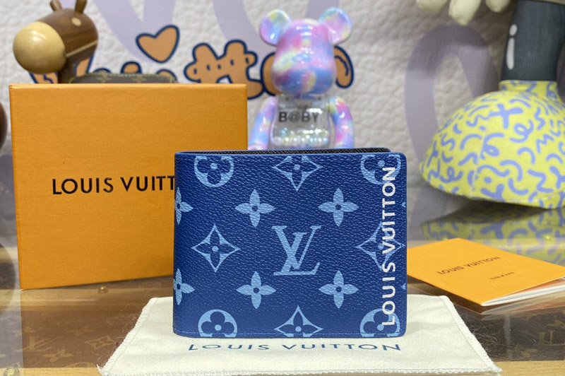 Louis Vuitton M82798 LV Slender Wallet in blue Monogram canvas