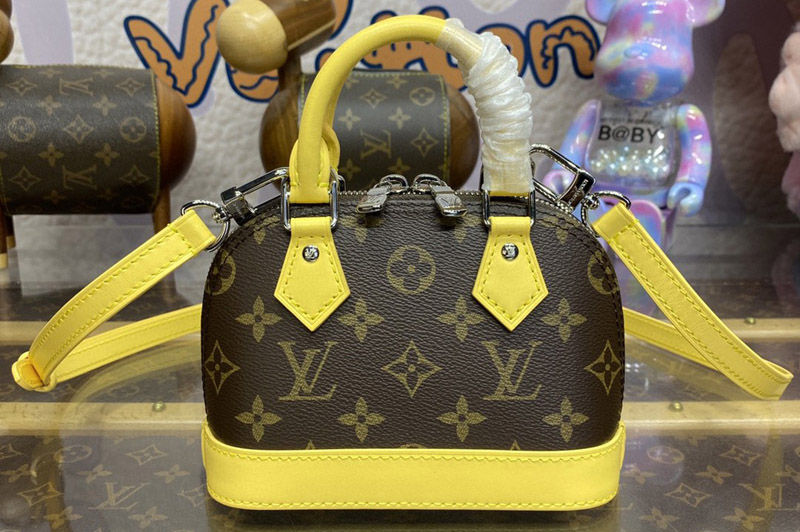 Louis Vuitton M82717 LV Nano Alma Bag in Monogram coated canvas With Yellow
