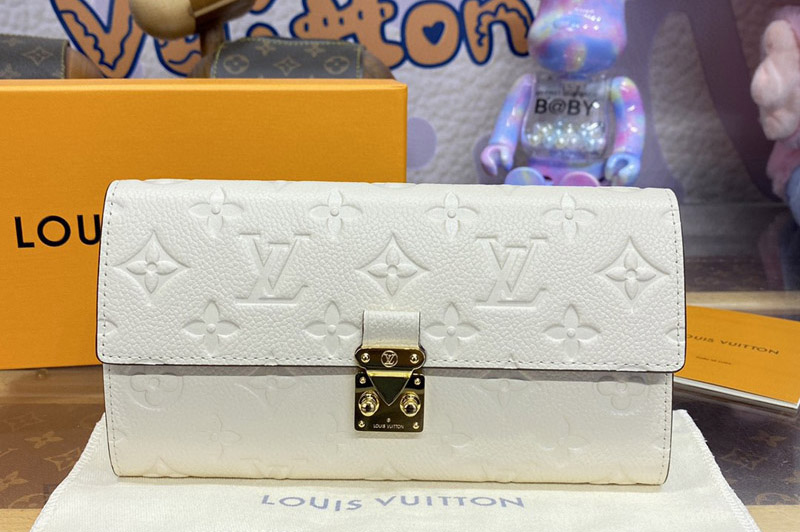 Louis Vuitton M83276 LV Sarah Wallet in White Monogram Empreinte Leather