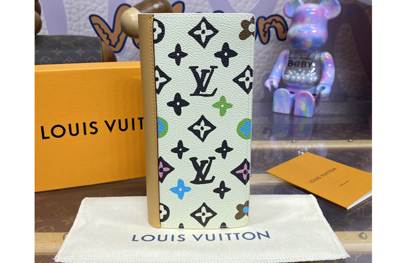 Louis Vuitton M83335 LV Brazza Wallet in White Monogram Craggy coated canvas
