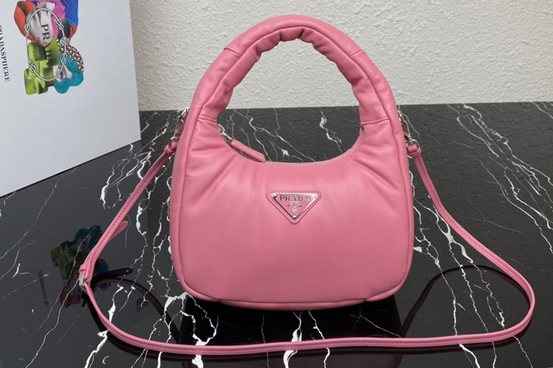 Prada 1BA384 Prada Soft padded nappa leather mini-bag in Pink Leather