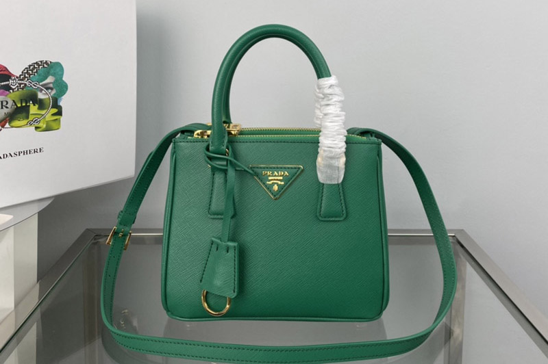 Prada 1BA906 Prada Galleria Saffiano leather mini-bag in Green Leather
