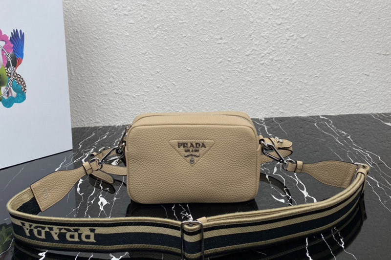 Prada 1BH192 Small leather bag in Apricot Leather