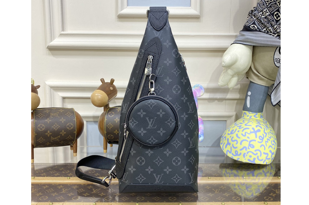 Louis Vuitton M30936 LV Duo Sling Bag in Monogram coated canvas and Taiga cowhide leather