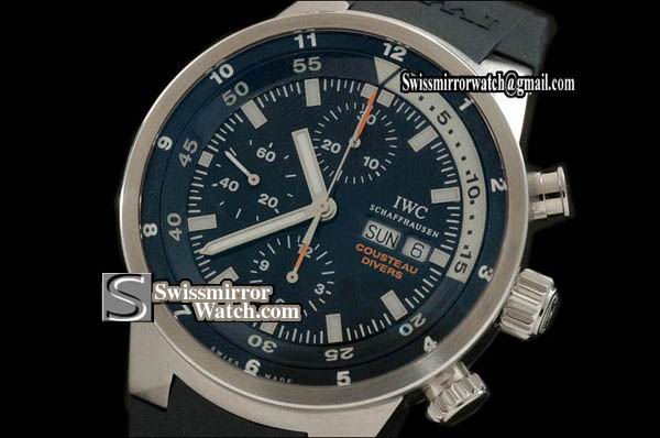 IWC Cousteau Divers Chrono Aquatimer SS Blue Swiss 7750 Replica Watches