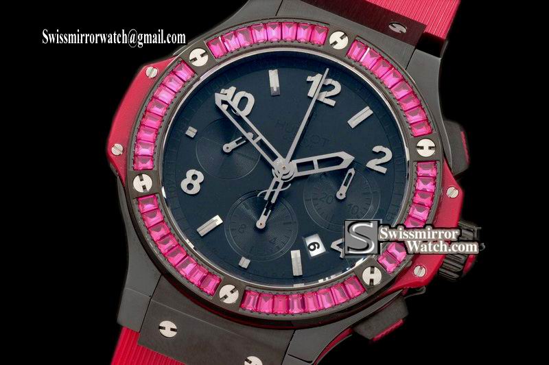 Hublot Big Bang "All Black" Ceramic/Sq Blk Diam Pink Replica Watches