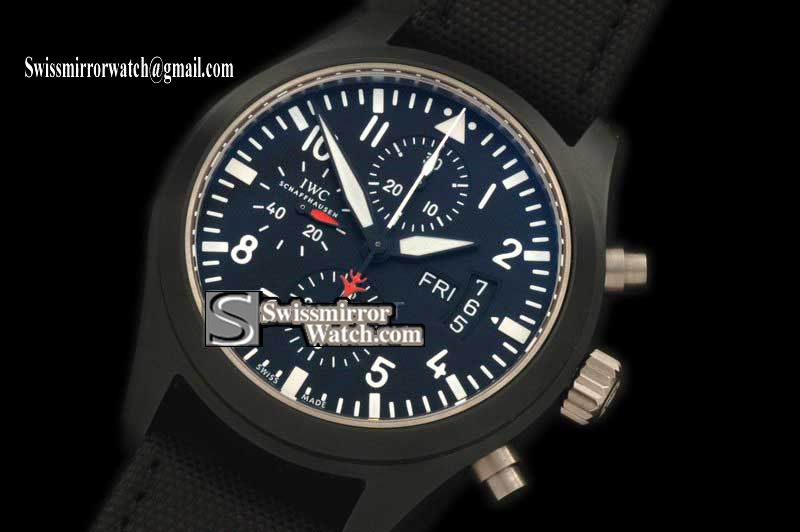 IWC IW3789-01 Top Gun Pilot Chrono V1 Cer/Ny/Blk Asia 7750 Replica Watches
