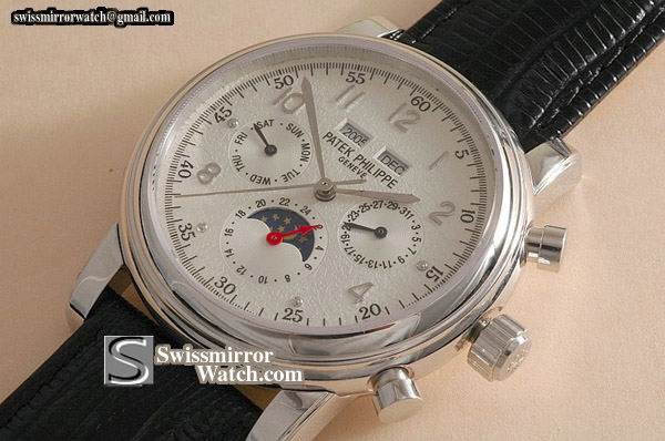 Patek philippe Perpetual Calender SS White In Swiss Eta 2836-2 Replica Watches