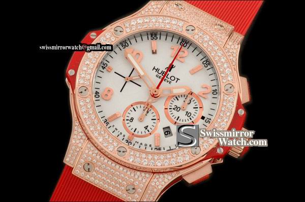 Hublot Big Bang RG/Full Diam Aspen White A-7750 Replica Watches