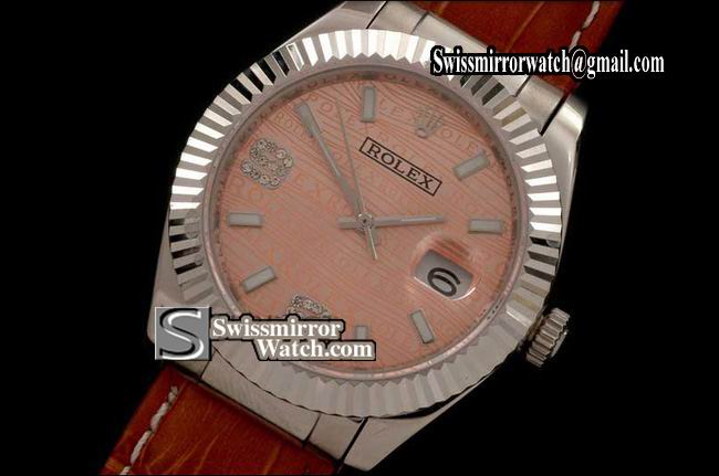 Mens Rolex Datejust LE Salmon 2008 Insignia Dial Lume Stk/Diam Num Marker Replica Watches