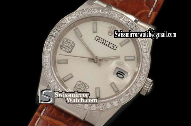 Mens Rolex Datejust LE White 2008 Insignia Dial Diam Bez Lume Stk/Diam Number Replica Watches