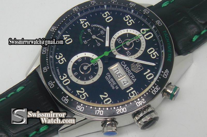 Tag Heuer CV2A80.FC6256 Carrera 43mm Limited Ed Chrono SS/LE CF Black A-7750 Replica Watches