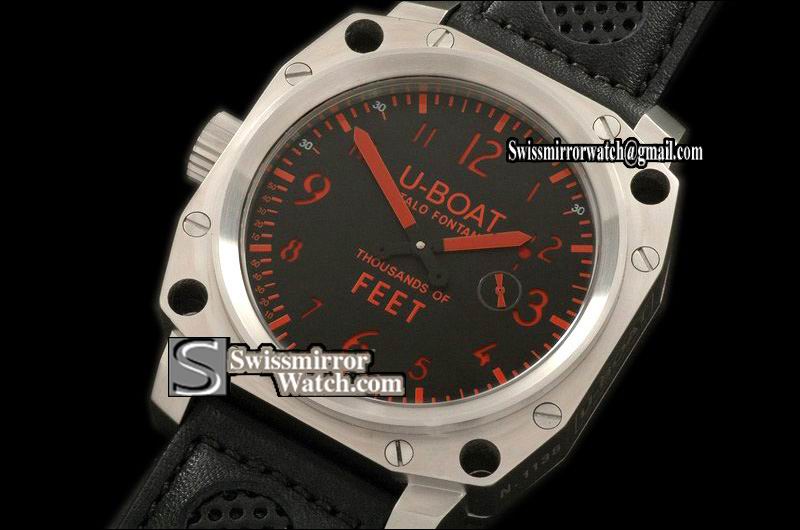U-Boat Thousands of Feet SS/LE Black/Red Swiss Unitas Replica Watches