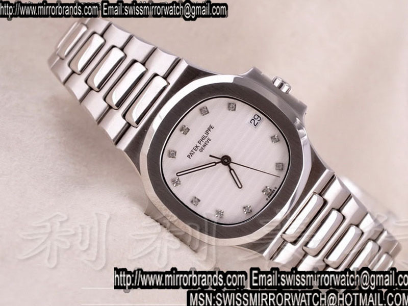 Luxury Patek philippe Nautilus Jumbo White Swiss Eta 2824-2 Replica Watches