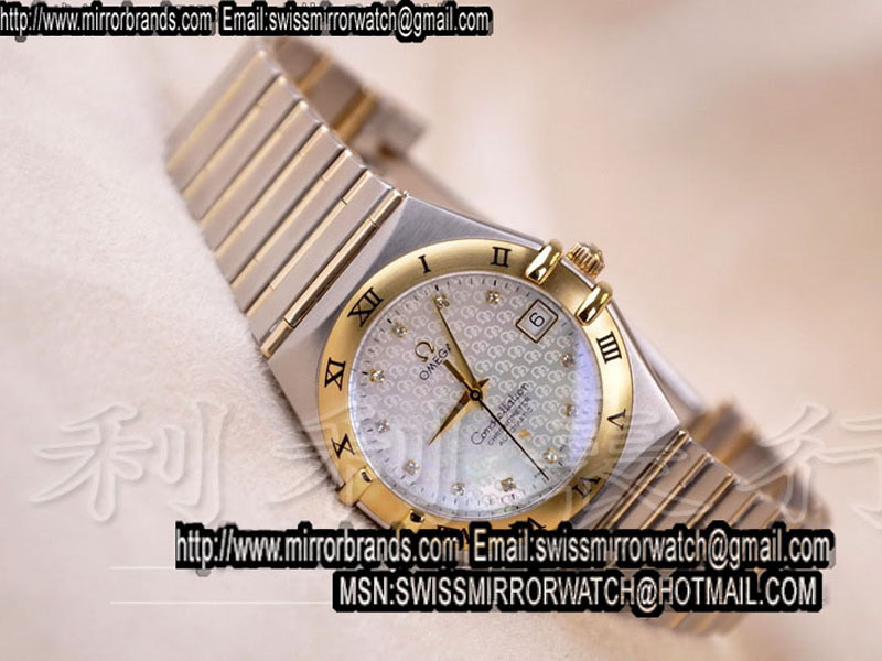 Luxury Omega Constellation 18K Wrapped TT Men Roman Bezel Gold Diamond Eta 2836 Replica Watches