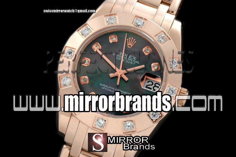 Luxury Rolex FG 12 Diam Bez M-Black Diam Swiss Eta 2836-2
