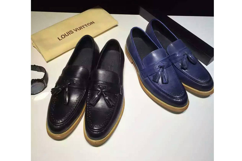 Mens Louis Vuitton Leather Sneaker And Shoes Black/Blue