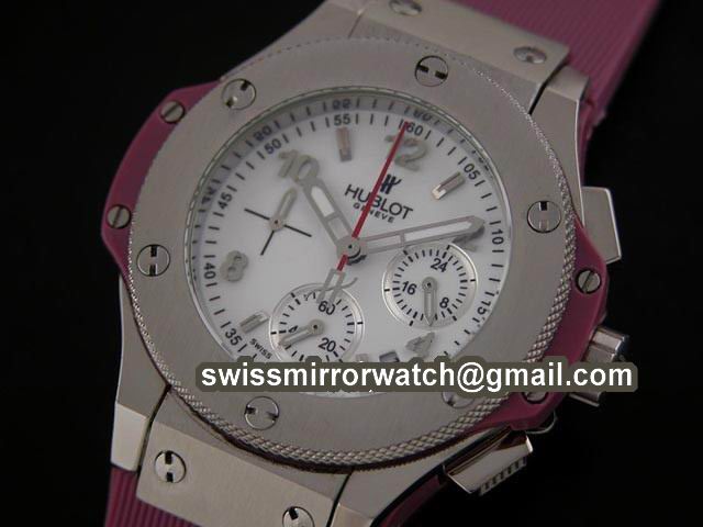 Ladies Hublot Big Bang Purple Rubber Band Hublot Sport Uhren Quartz Chrono Replica Watches