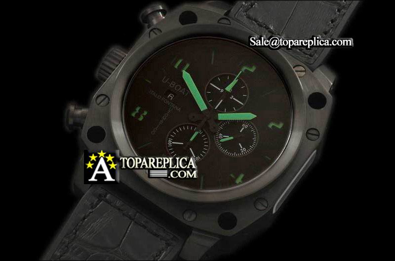 U-Boat Thousands of Feet Chrono PVD/LE Black/Green A-7750 Replica Watches