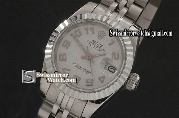 Ladeis Rolex Datejust SS White Dial Jubilee Numeral Marker Swiss Eta 2671-2 Replica Watches