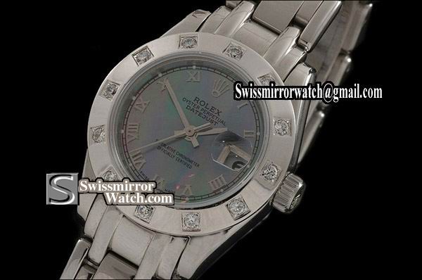 Ladeis Rolex Datejust SS Masterpiece Multi MOP dial Roman Markers Eta 2671-2 Replica Watches