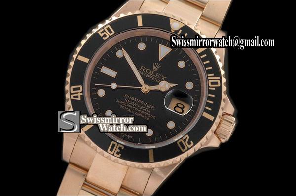 Rolex Submariner Full Gold Black Dial Swiss Eta 2836-2